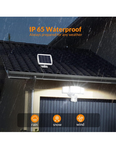 LEPOWER Luz Solar de Seguridad 1600LM con Sensor de Movimiento