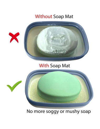 2 Pack Porta Jabones de Viaje Kiasona con Alfombrillas y Banda