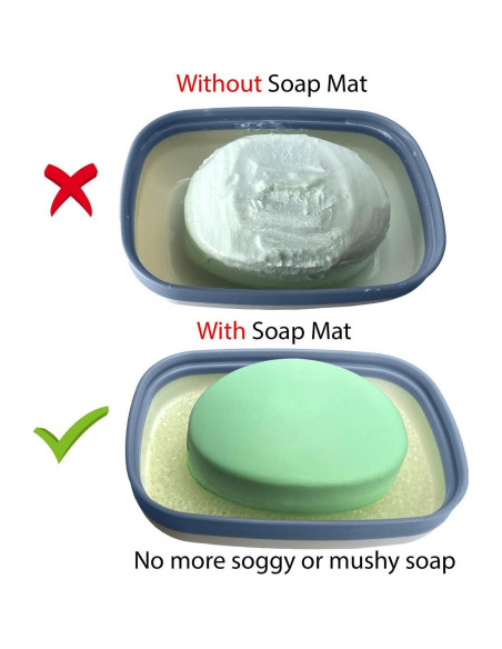 2 Pack Porta Jabones de Viaje Kiasona con Alfombrillas y Banda