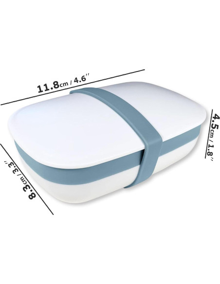 2 Pack Porta Jabones de Viaje Kiasona con Alfombrillas y Banda