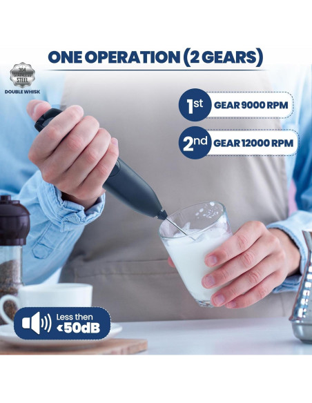 Batidora de Leche Inalámbrica Recargable ALPSPEAKS USB 12000 rpm
