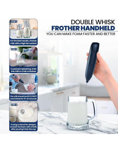 Batidora de Leche Inalámbrica Recargable ALPSPEAKS USB 12000 rpm