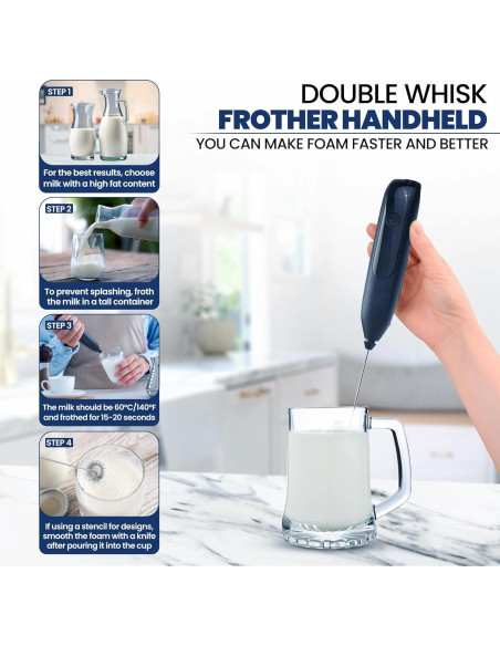 Batidora de Leche Inalámbrica Recargable ALPSPEAKS USB 12000 rpm