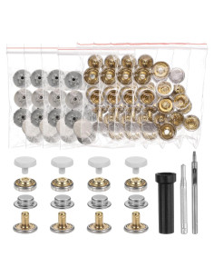 Kit de Broches de Piel HARFINGTON 24 Sets 10mm Beige