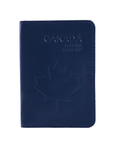 Funda de Pasaporte de Cuero INCARNE Azul Clásico con Ranuras