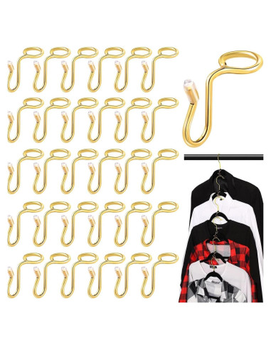 Ganchos Conectores de Percha Dorados FAMSTURLON - 50 Piezas
