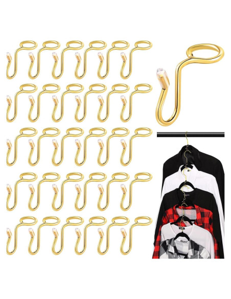 Ganchos Conectores de Percha Dorados FAMSTURLON - 50 Piezas
