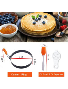 Anillos de Pancake y Huevo WOWITIS 15 cm - Acero Inoxidable 2