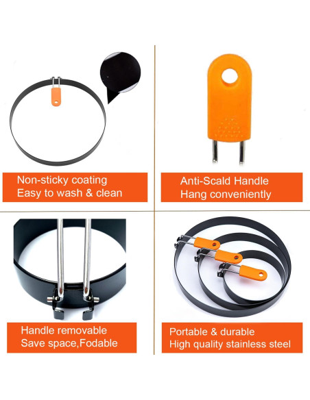 Anillos de Pancake y Huevo WOWITIS 15 cm - Acero Inoxidable