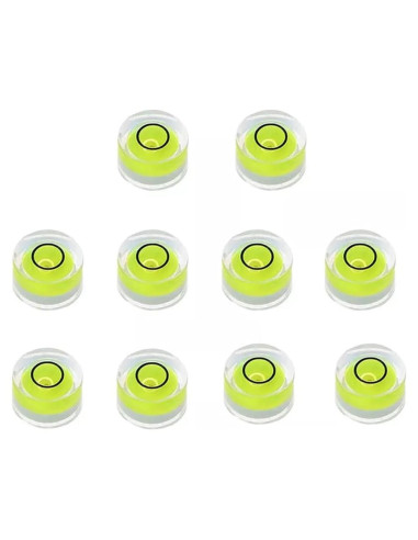 10PCS Nivel de Burbuja Redondo UCCKEYI 15x8mm Precisión