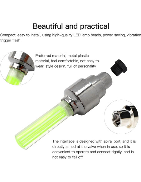 8 Luces LED para Válvula de Rueda Hevituwhe Amarillo