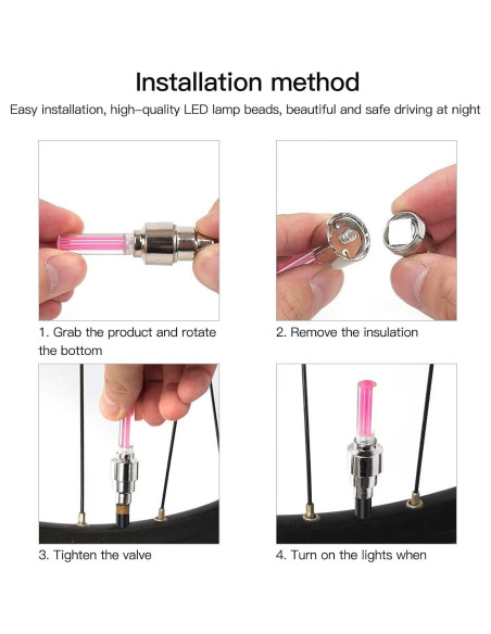 8 Luces LED para Válvula de Rueda Hevituwhe Amarillo