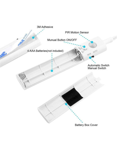 Luz de Armario KUCAM 1M con Sensor de Movimiento 6000K