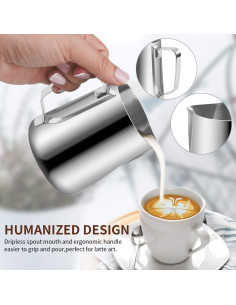 Paquete de 10 Jarras Espumadoras de Leche 350ml iHeartYard 2