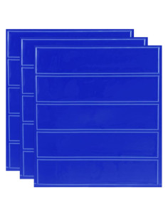 Calcomanías Reflectantes MECCANIXITY 11.5x2.5cm Azul Oscuro - Paquete de 3