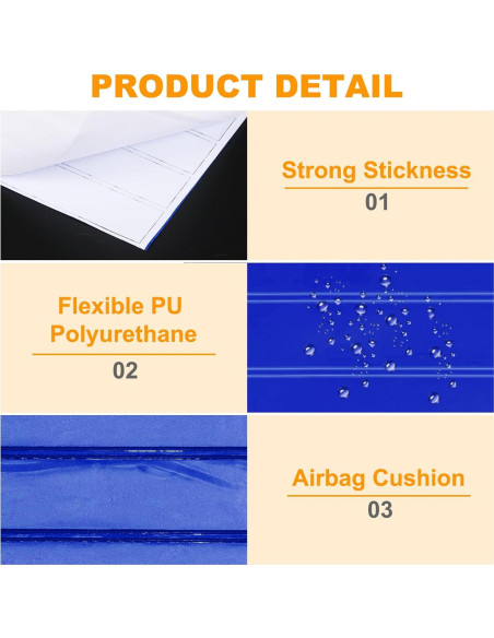 Calcomanías Reflectantes MECCANIXITY 11.5x2.5cm Azul Oscuro - Paquete de 3