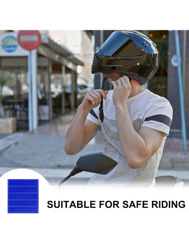 Calcomanías Reflectantes MECCANIXITY 11.5x2.5cm Azul Oscuro - Paquete de 3