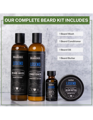 Kit Cuidado de Barba Live Bearded - Jabón, Aceite, Acondicionador