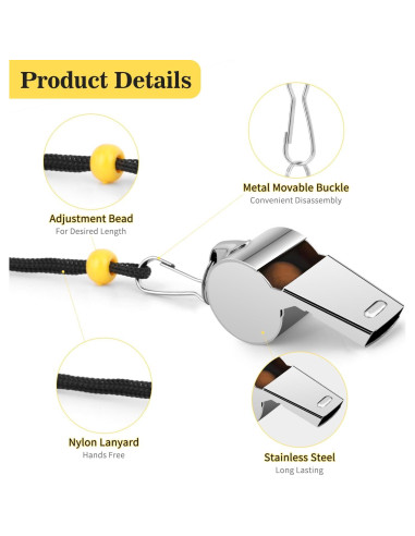 Silbato de Entrenador Evechole Acero Inoxidable Sonido Fuerte