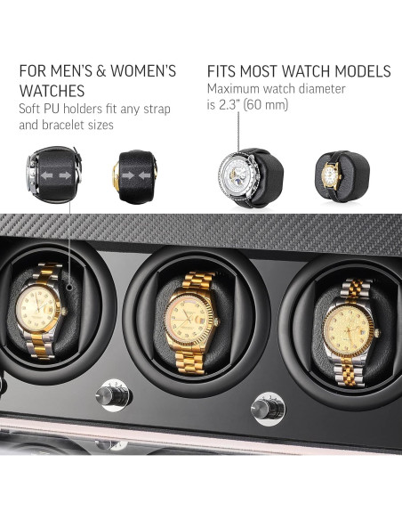 Cargador de Reloj Automático Leader WATCH WINDERS 3+12