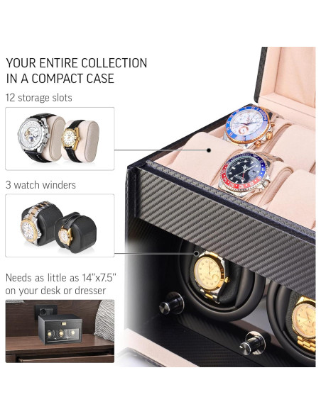 Cargador de Reloj Automático Leader WATCH WINDERS 3+12