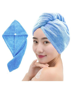 Toalla de Microfibra NOKOKO para Cabello - Secado Rápido Azul