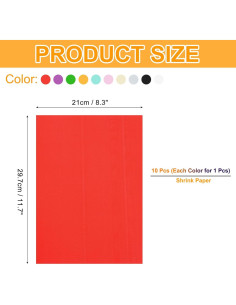 Hojas de Plástico Retráctil MECCANIXITY 10 Pcs 21x29.7 cm 2