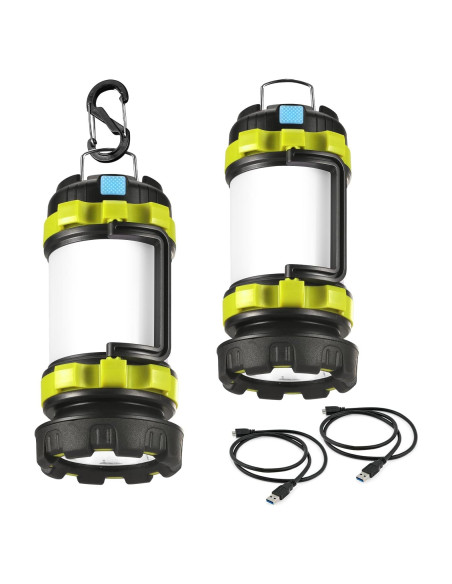 Linterna Camping LED Recargable Consciot 2 Paquetes 3600mAh