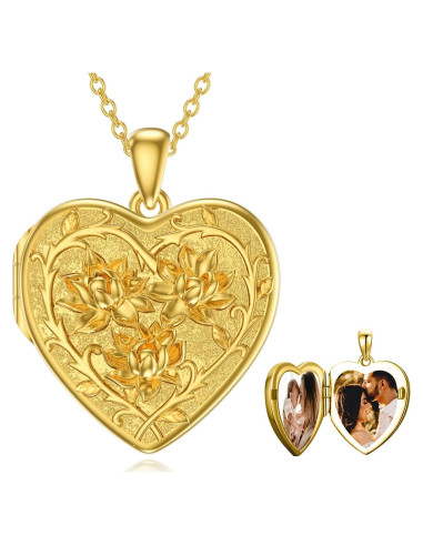 Collar medallón personalizado plata esterlina 925 con fotos