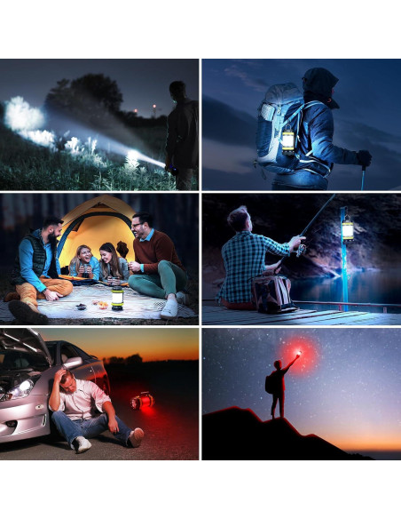 Linterna Camping LED Recargable Consciot 2 Paquetes 3600mAh