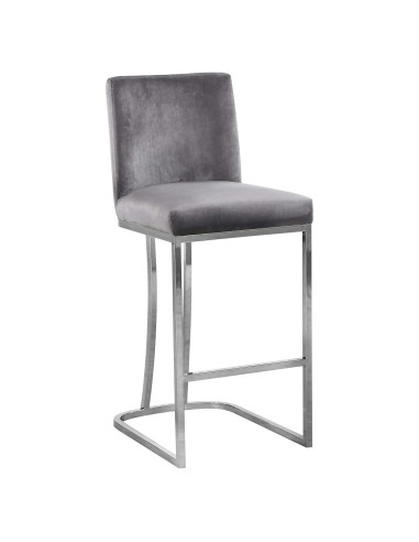 Taburete de mostrador Meridian Furniture Heidi Terciopelo Gris 92.71 cm