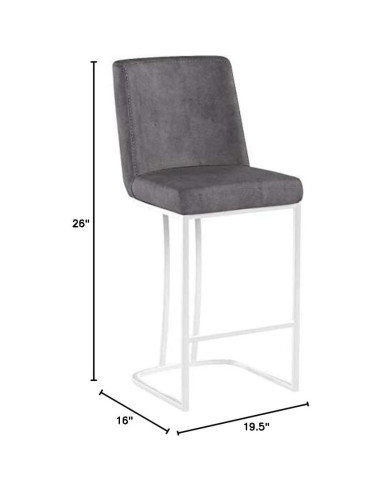 Taburete de mostrador Meridian Furniture Heidi Terciopelo Gris 92.71 cm