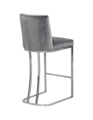 Taburete de mostrador Meridian Furniture Heidi Terciopelo Gris 92.71 cm