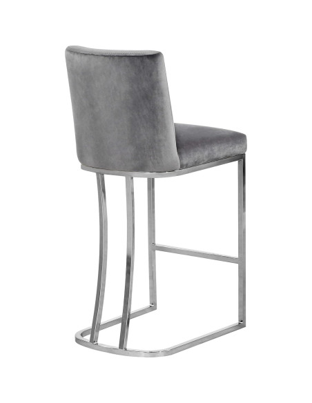 Taburete de mostrador Meridian Furniture Heidi Terciopelo Gris 92.71 cm