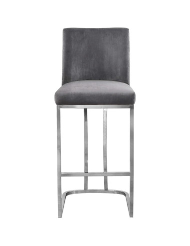 Taburete de mostrador Meridian Furniture Heidi Terciopelo Gris 92.71 cm