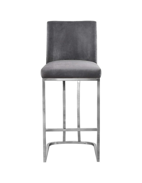 Taburete de mostrador Meridian Furniture Heidi Terciopelo Gris 92.71 cm