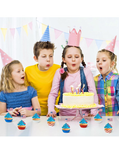 Forros de Cupcake Mini COcnny - 600 Piezas, 4 Estilos Patrióticos