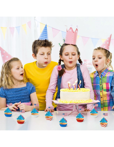 Forros de Cupcake Mini COcnny - 600 Piezas, 4 Estilos Patrióticos