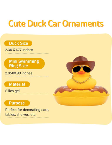 Accesorios de Coche Patos de Goma Rosa Wonuu - Decoración Divertida