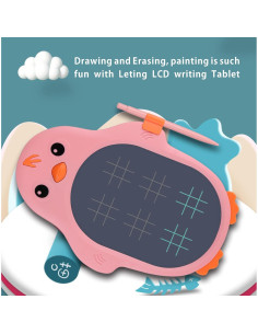 Tablero de Escritura LCD LETING Rosa con Plantillas y Estilógrafos 2