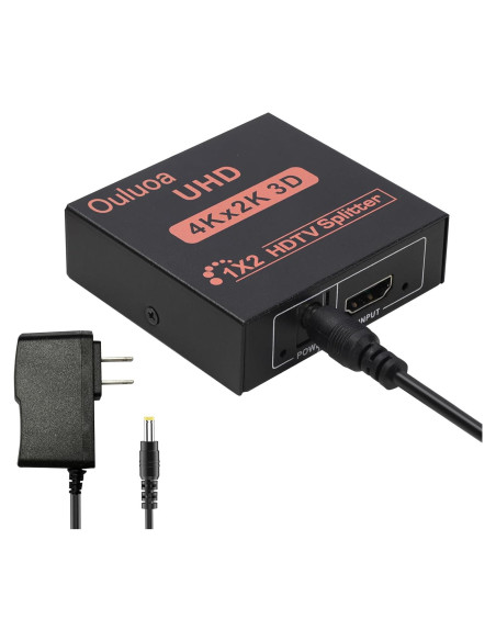 Divisor HDMI 1 en 2 Salidas 4K@30Hz Ouluoa con Adaptador