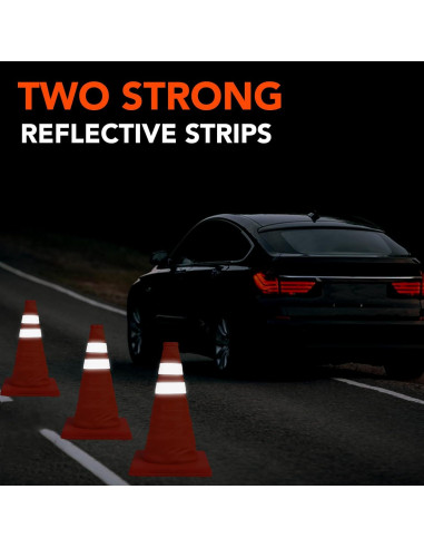 Conos de Seguridad Plegables TENKAIWICK 18" Naranjas - 3 Piezas