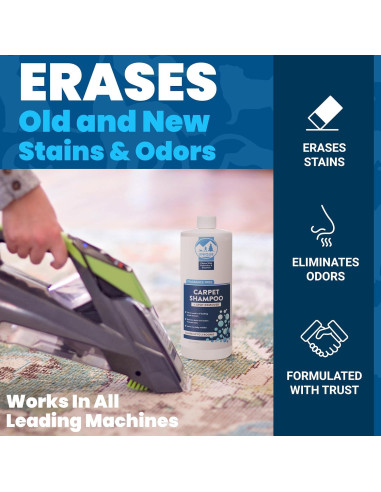 Champú para Alfombras Unique 32 oz - Eliminador de Manchas y Olores