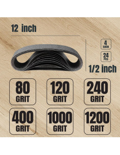 Cintas de Lijado POWERTEC 46002 1/2" x 30.48 cm 24PK 2