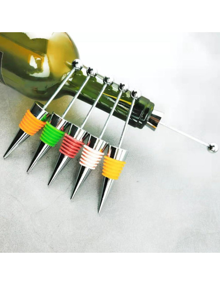 Tapones de Vino Reutilizables Adonisaon - Paquete de 4 Decorativos