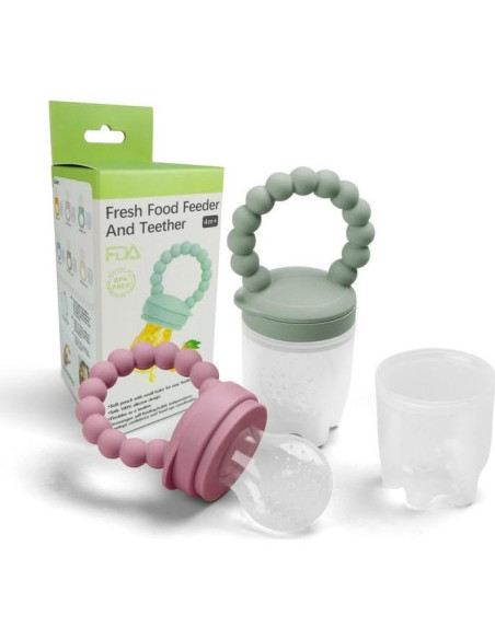 Alimentador de Silicona Libre de BPA para Bebés - Crema