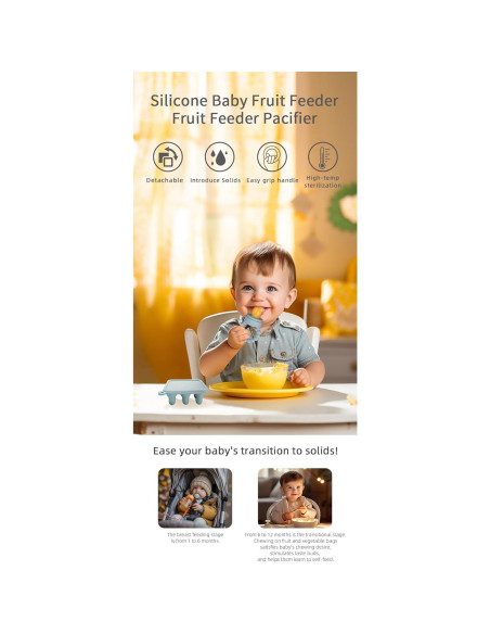 Alimentador de Silicona Libre de BPA para Bebés - Crema