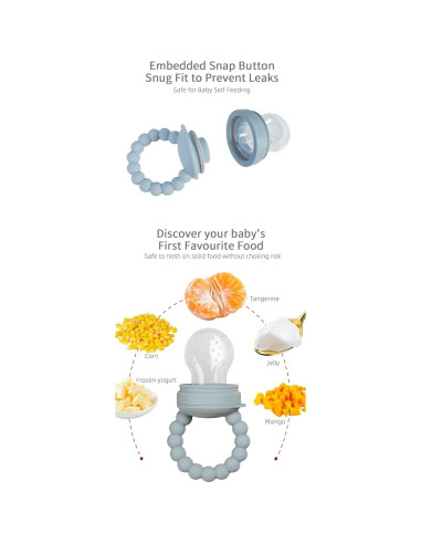Alimentador de Silicona Libre de BPA para Bebés - Crema