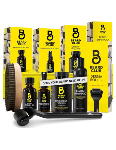 Kit Crecimiento Barba The Beard Club - Rodillo, Aceite, Champú