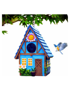 Casa de Pájaro Colgante Azul ZLSZTMI 20.32cm para Jardín